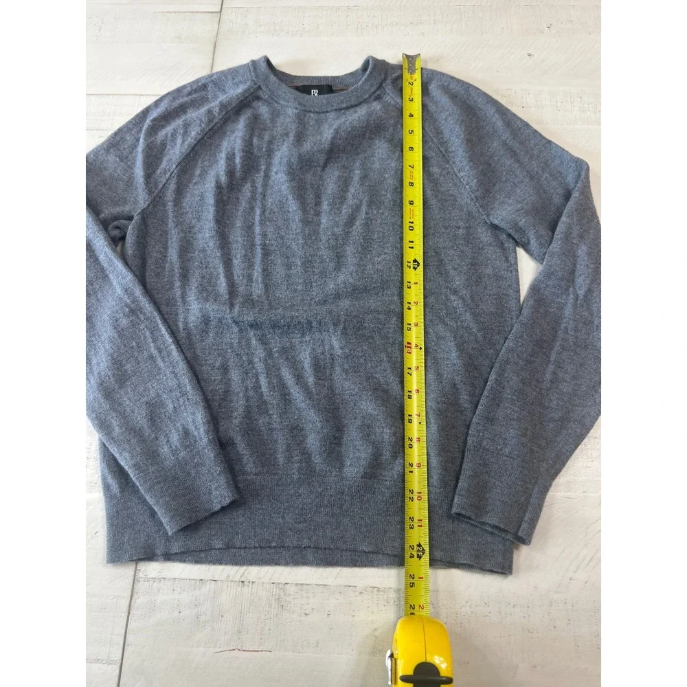 Banana Republic Mens Franco Italian Merino Wool Crewneck Sweater Gray M